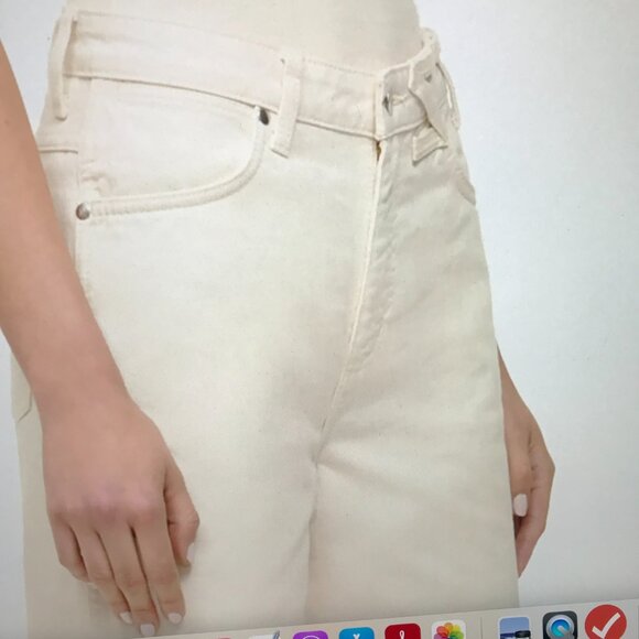 Boston Proper Cream/Ivory Mid-rise bootcut/flare jeans - Picture 6 of 7